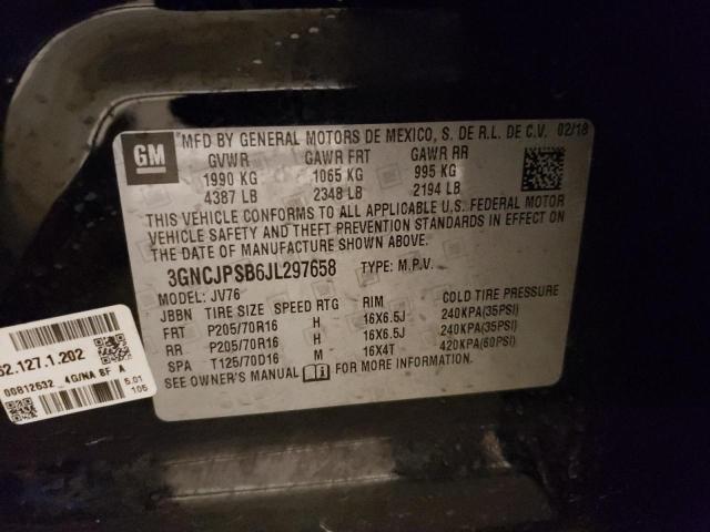 2018 Chevrolet Trax 1Lt VIN: 3GNCJPSB6JL297658 Lot: 77459493