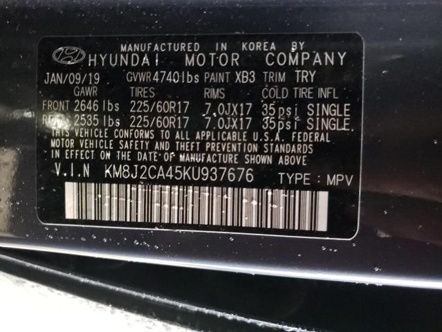 KM8J2CA45KU937676 | 2019 HYUNDAI TUCSON SE