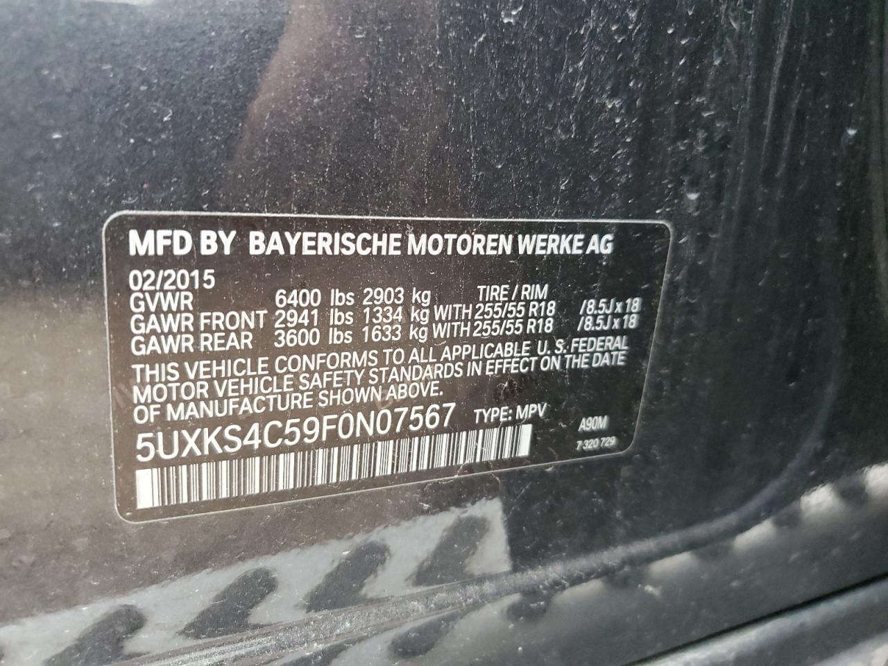 2015 BMW X5 xDrive35D vin: 5UXKS4C59F0N07567