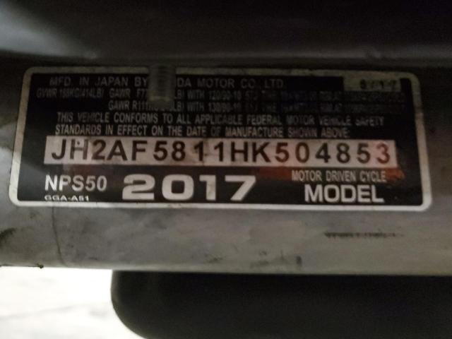 2017 HONDA RUCKUS JH2AF5811HK504853