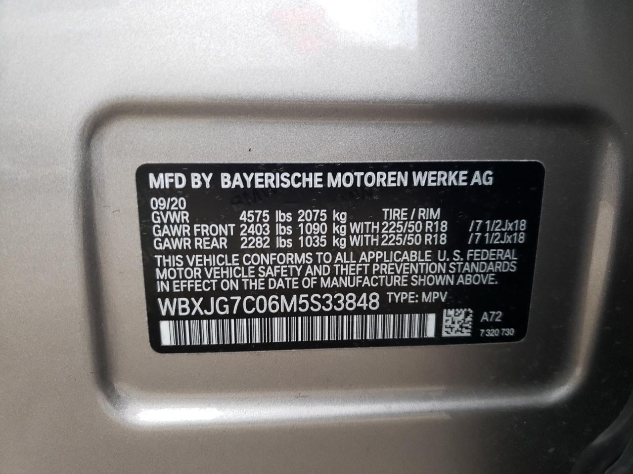 wbxjg7c06m5s33848 WBXJG7C06M5S33848 2021 BMW X1 Sdrive28I