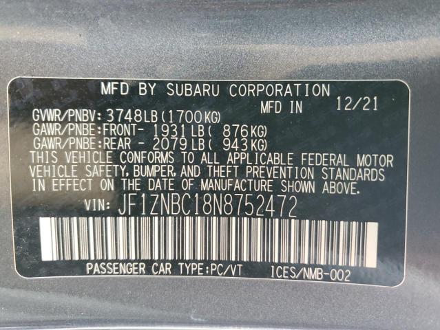 2022 TOYOTA GR 86 JF1ZNBC18N8752472