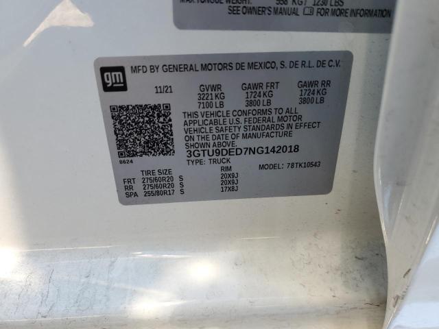 2022 GMC SIERRA LIM - 3GTU9DED7NG142018
