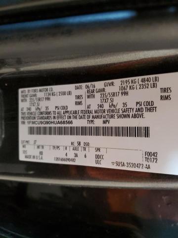 1FMCU9G90HUA68566 | 2017 FORD ESCAPE SE