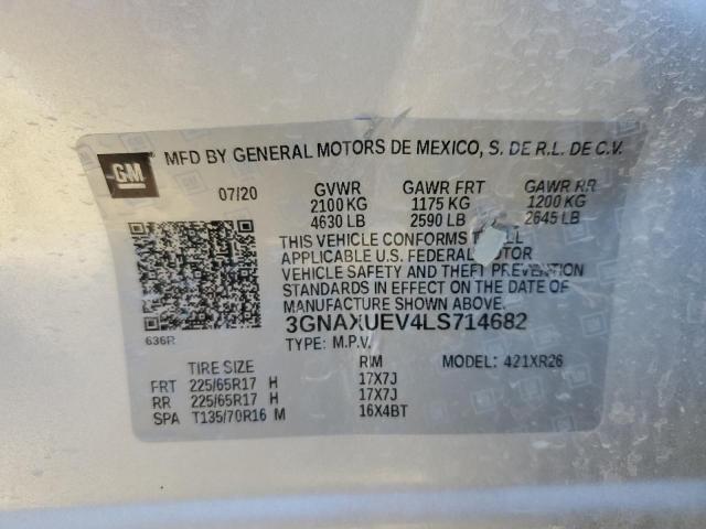 3GNAXUEV4LS714682 | 2020 CHEVROLET EQUINOX LT