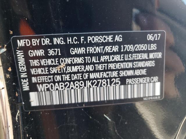 WP0AB2A89JK278125 Porsche Cayman S