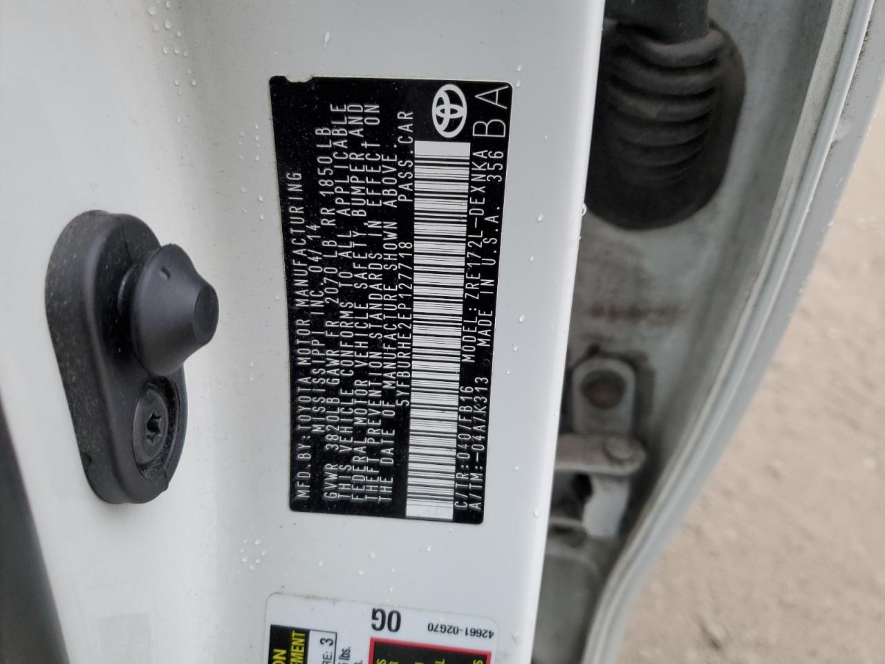 Lot #2199984151 2014 TOYOTA COROLLA L