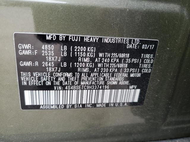 4S4BSETC9H3374196 Subaru Outback Touring