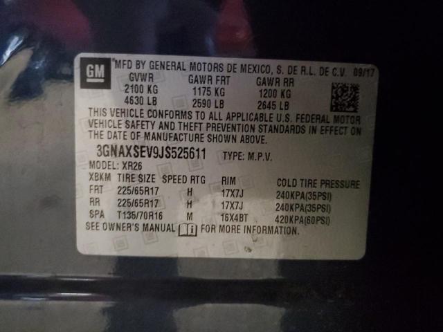 2018 CHEVROLET EQUINOX LT - 3GNAXSEV9JS525611