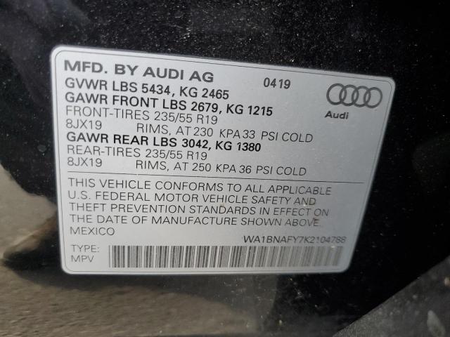 WA1BNAFY7K2104788 2019 AUDI Q5, photo no. 12