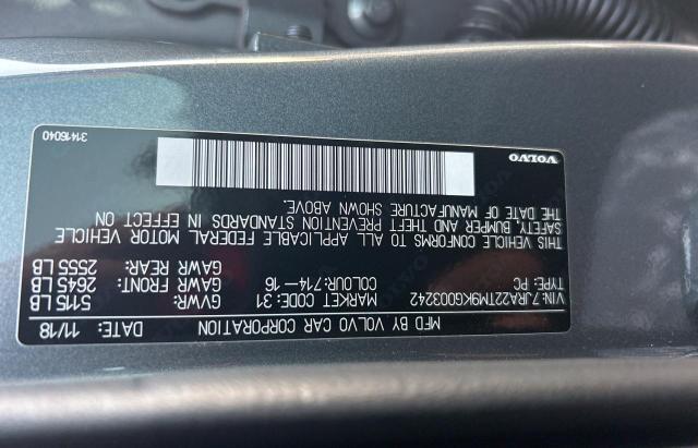 2019 VOLVO S60 T6 R-D - 7JRA22TM9KG003242