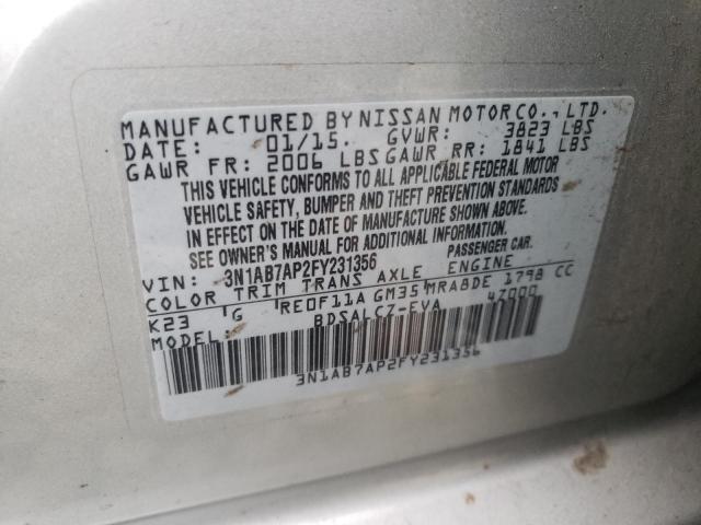 2015 Nissan Sentra S VIN: 3N1AB7AP2FY231356 Lot: 75108933