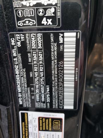 2023 MERCEDES-BENZ EQS SUV 45 4JGDM2EB3PA002126