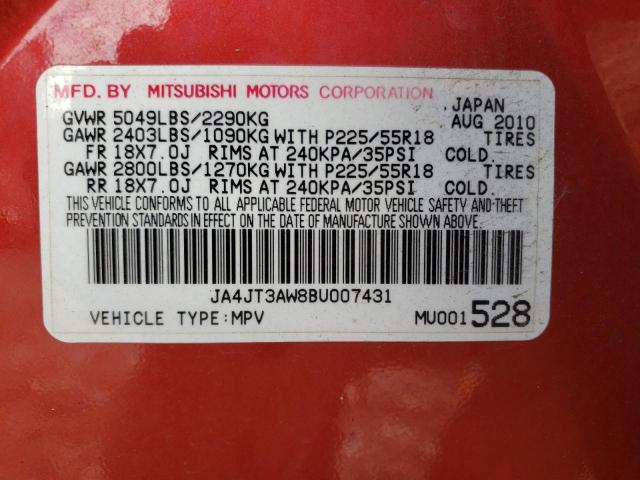 2011 Mitsubishi Outlander Se VIN: JA4JT3AW8BU007431 Lot: 76536763