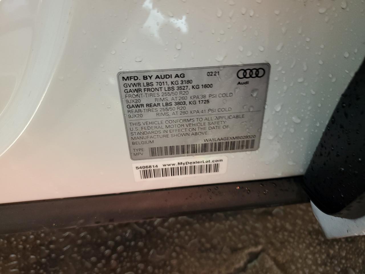 wa1laagexmb029320 WA1LAAGEXMB029320 2021 Audi E-Tron Premium Plus