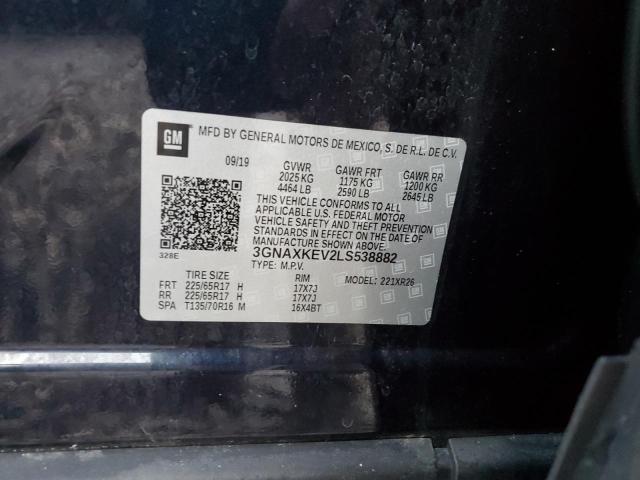 3GNAXKEV2LS538882 | 2020 Chevrolet equinox lt