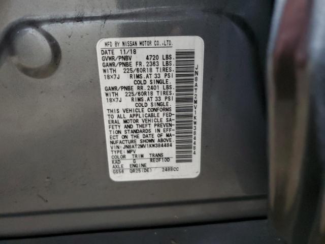 JN8AT2MV1KW384484 2019 Nissan Rogue S