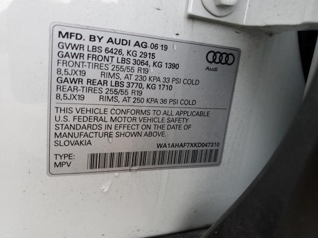 VIN WA1AHAF7XKD047310 2019 Audi Q7, Premium no.12