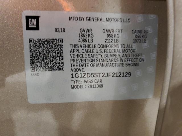 2018 CHEVROLET MALIBU LT - 1G1ZD5ST2JF212129