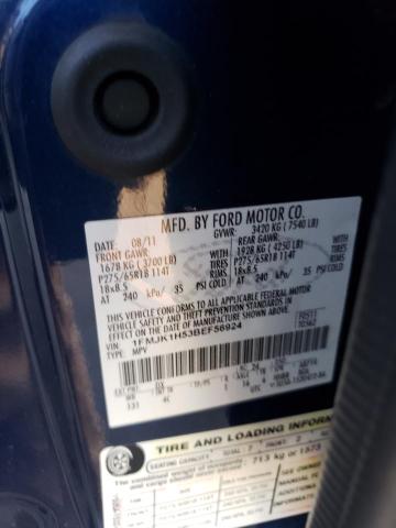 2011 Ford Expedition El Xlt VIN: 1FMJK1H53BEF56924 Lot: 75924163