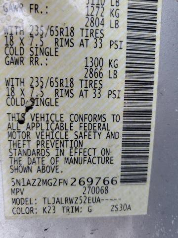 5N1AZ2MG2FN269766 Nissan MURANO S