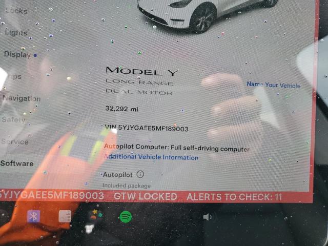 5YJYGAEE5MF189003 | 2021 TESLA MODEL Y