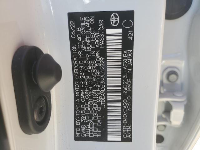 2022 TOYOTA COROLLA LE - JTDEAMDE3N3012729