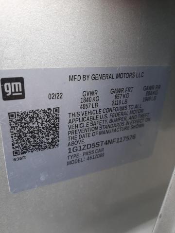 2022 CHEVROLET MALIBU LT - 1G1ZD5ST4NF117576