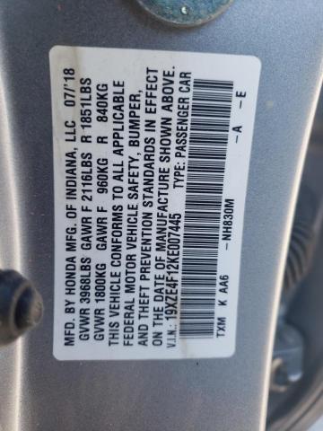 2019 HONDA INSIGHT LX 19XZE4F12KE007445