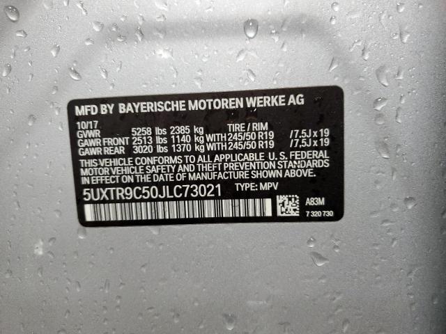 2018 BMW X3 XDRIVE 5UXTR9C50JLC73021