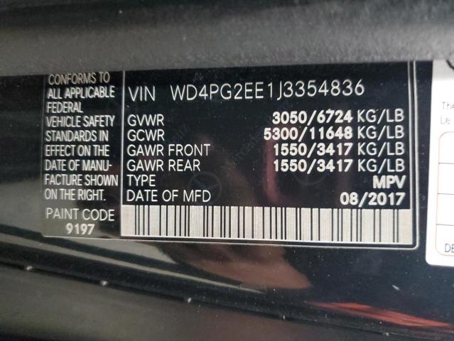 WD4PG2EE1J3354836 | 2018 MERCEDES-BENZ METRIS