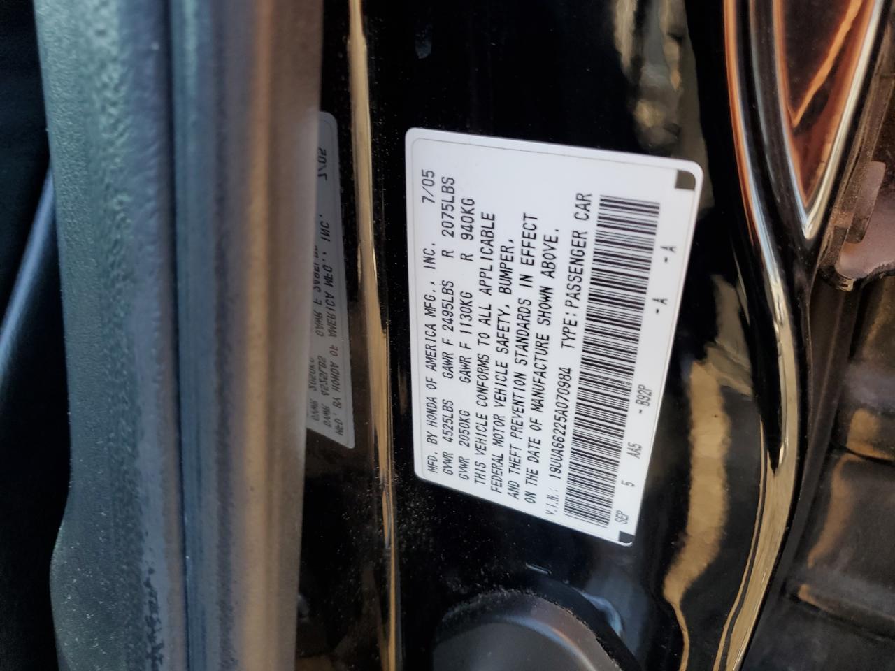 19UUA66225A070984 2005 Acura Tl