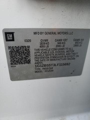 1G1ZB5ST3LF115692 | 2020 CHEVROLET MALIBU LS