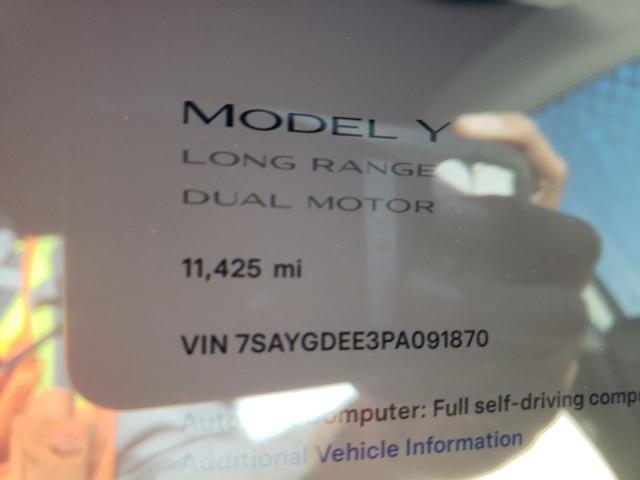 7SAYGDEE3PA091870 | 2023 Tesla model y