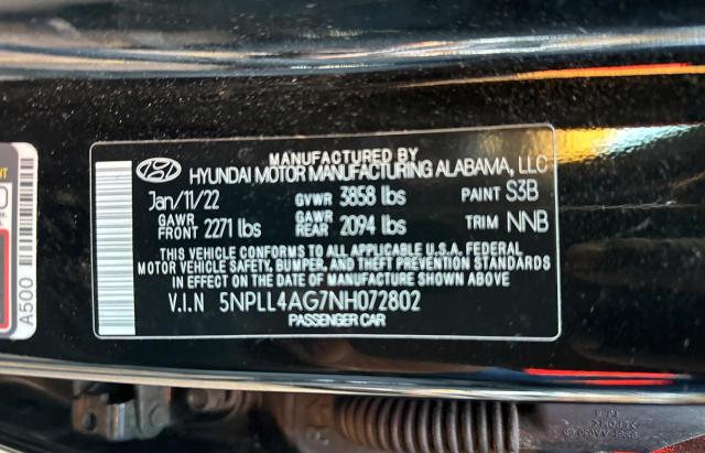 2022 Hyundai Elantra Se VIN: 5NPLL4AG7NH072802 Lot: 75985643