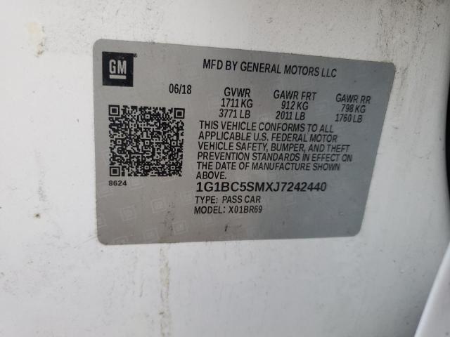1G1BC5SMXJ7242440 Chevrolet CRUZE LS