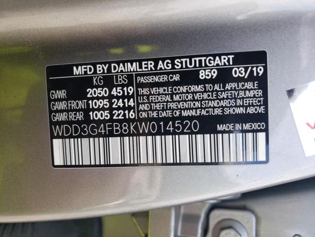 WDD3G4FB8KW014520 | 2019 MERCEDES-BENZ A 220 4MATIC