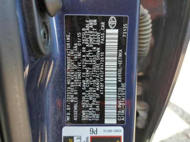 VIN 4T4BF1FK5FR472610 2015 Toyota Camry, LE no.12