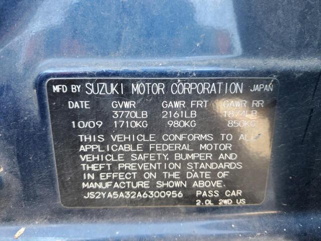 2010 Suzuki Sx4 VIN: JS2YA5A32A6300956 Lot: 77713093