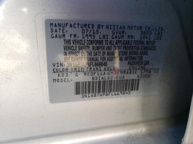 2015 NISSAN SENTRA S - 3N1AB7AP8FL669845