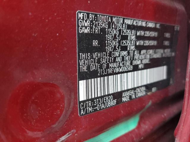 2019 TOYOTA RAV4 ADVEN - 2T3J1RFV8KW006569