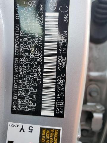 JTDKBRFU3G3507159 Toyota PRIUS