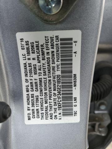 19XFC1F34GE218520 | 2016 HONDA CIVIC EX