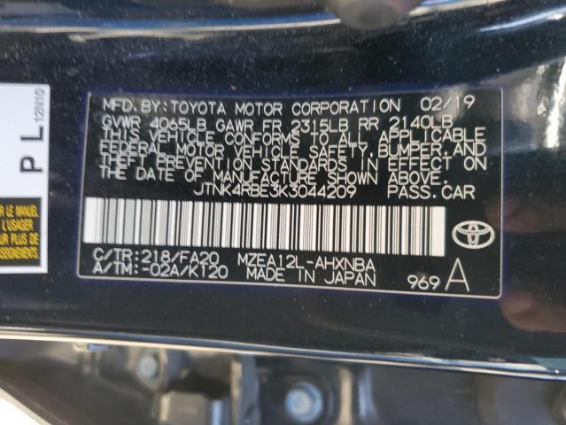 JTNK4RBE3K3044209 | 2019 TOYOTA COROLLA SE