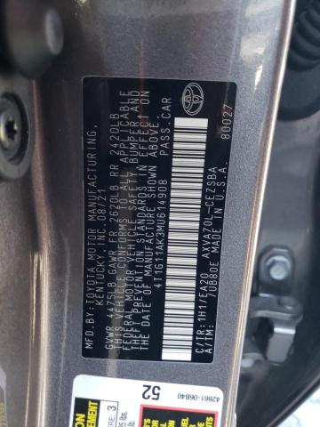 4T1G11AK3MU614908 | 2021 TOYOTA CAMRY SE