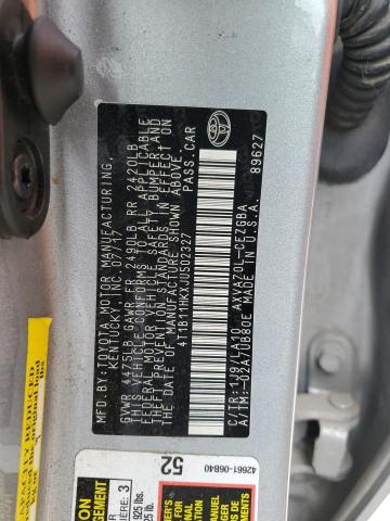 4T1B11HKXJU502327 | 2018 TOYOTA CAMRY L