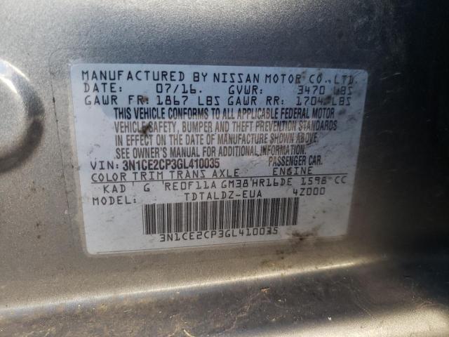 3N1CE2CP3GL410035 Nissan Versa Note S