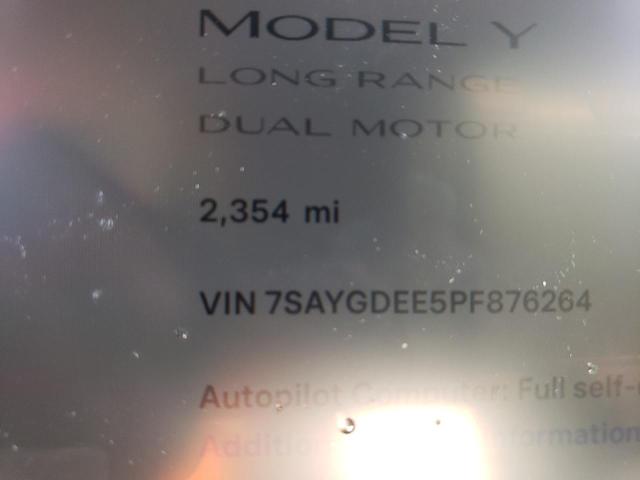 7SAYGDEE5PF876264 | 2023 Tesla model y