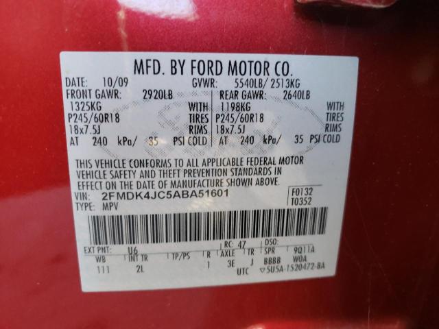 2010 Ford Edge Sel VIN: 2FMDK4JC5ABA51601 Lot: 75338543