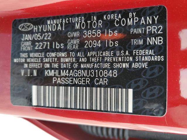 KMHLM4AG8NU310848 | 2022 HYUNDAI ELANTRA SE